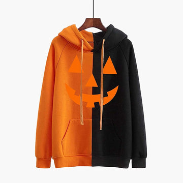 Apepal Women's Halloween Long Sleeve Hooded Funny Sweatshirts Casual Tops Yellow L