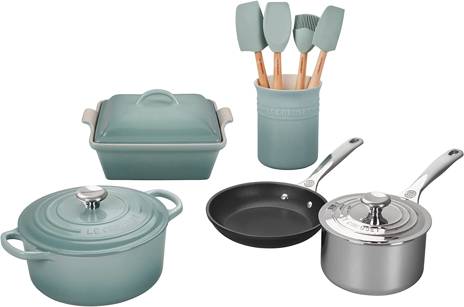 Le Creuset 12 Piece Mixed Material Set - Sea Salt