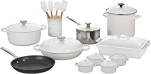 Le Creuset 20 Piece Mixed Material Cookware Set - White