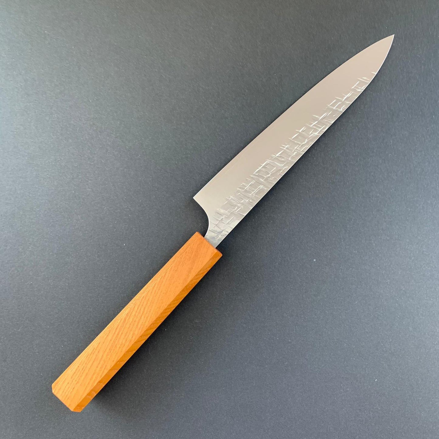 Petty knife, Cobalt special powder steel, tsuchime finish, mono keyaki handle - Yu Kurosaki