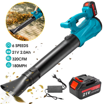 Melliful Leaf Blower Cordless,21V 320CFM 150MPH Electric Leaf Blower with 2.0Ah Battery & Charger for Lawn Care, Battery Powered Leaf Blower Cordless Lightweight for Snow Blowing