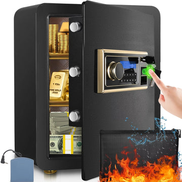 TTLIFE Biometric Safe Home Fireproof Safe 2.5 Cubic feet with HD LCD for Home Office