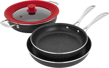 Henckels Capri Notte 4pc Aluminum Nonstick Cookware Set plus Universal Lid