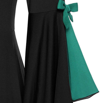 Apepal Women Halloween Gothic Sequined Insert Butterfly Sleeve T-shirt Tops Green L