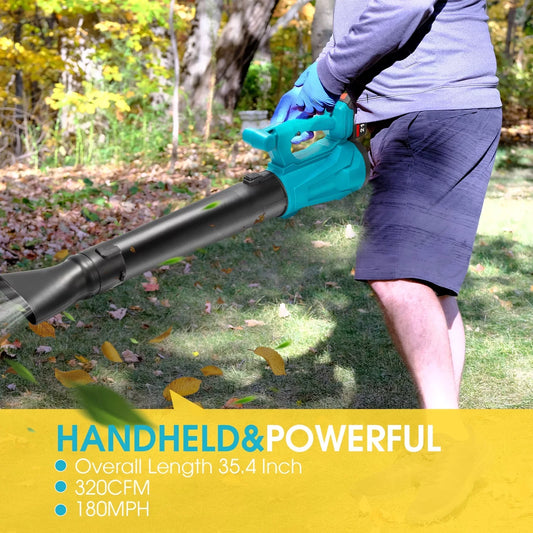 Melliful Leaf Blower Cordless,21V 320CFM 150MPH Electric Leaf Blower with 2.0Ah Battery & Charger for Lawn Care, Battery Powered Leaf Blower Cordless Lightweight for Snow Blowing