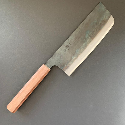 Tall Nakiri knife, Shirogami 1, kurouchi finish - Ittetsu