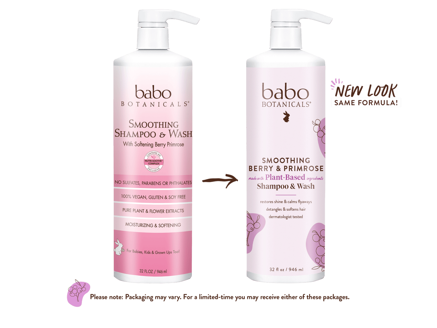 Smoothing Berry & Primrose Shampoo & Wash - 32oz