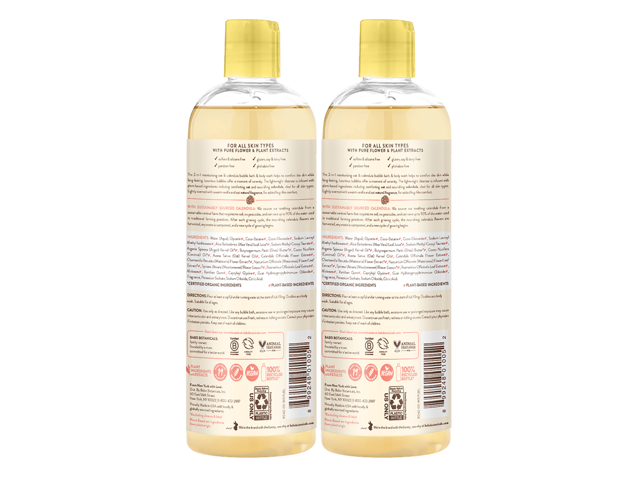 Moisturizing Oat & Calendula Bubble Bath & Wash Duo