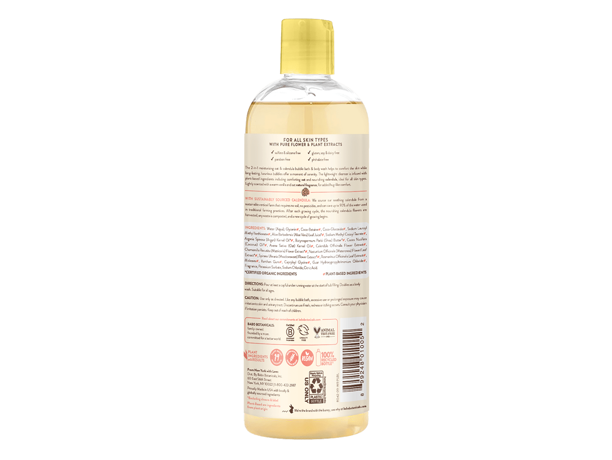 Moisturizing Oat & Calendula Bubble Bath & Wash