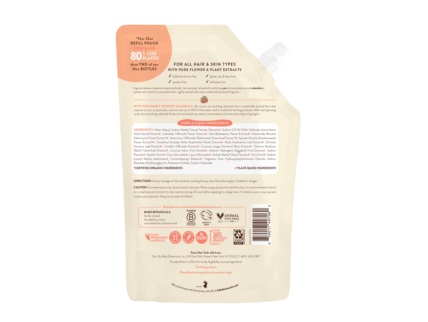 Moisturizing Shampoo & Wash Refill 32oz