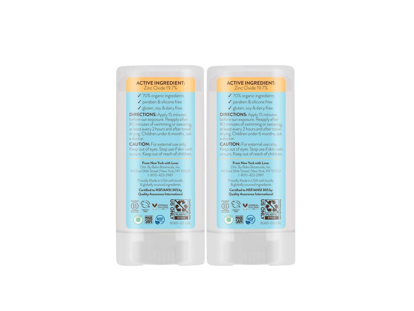 Sensitive Baby Mineral Sunscreen Stick SPF50 Duo