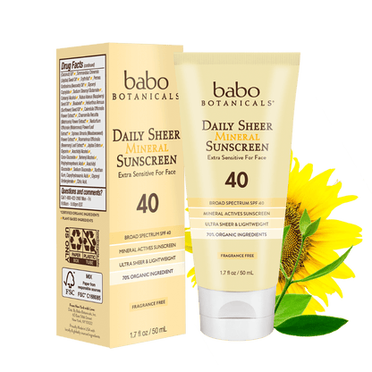 Daily Sheer for Face Fragrance Free Sunscreen Lotion SPF40 Duo