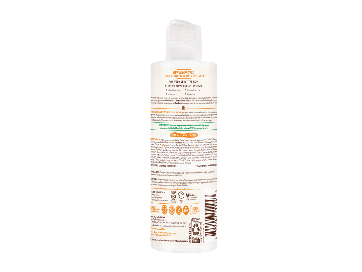 Sensitive Baby Fragrance-Free Baby Shampoo & Wash - 8oz