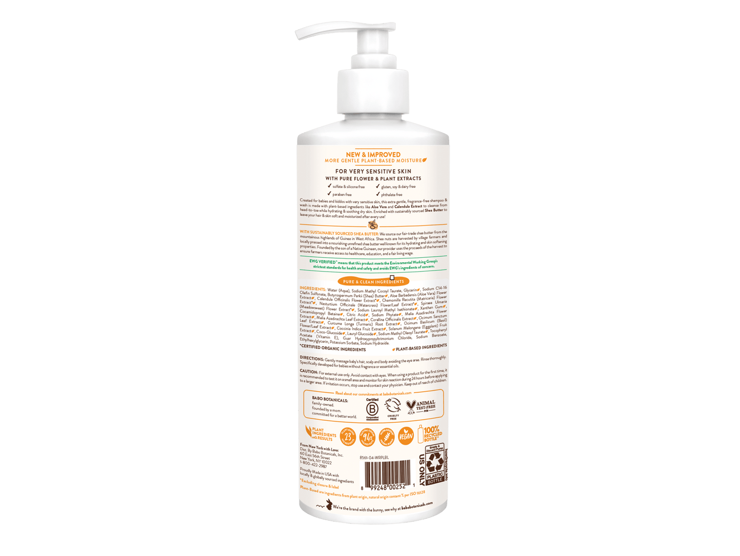 Sensitive Baby Shampoo & Body Wash - 16oz