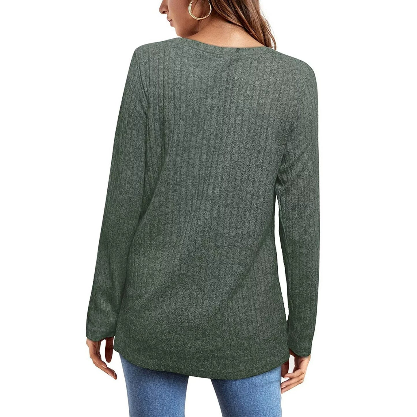 Fantaslook Long Sleeve Shirts for Women Crew Neck Casual Tunic Tops Lightweight Pullover