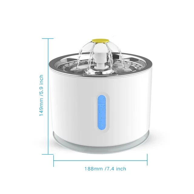Pet Fountain,Cat Water Fountain, Automatic Water Dispenser for Cats and Dogs, Circulating Filtration System, Easy-to-See Water Level, Low Noise 80oz/2.4L Capacity