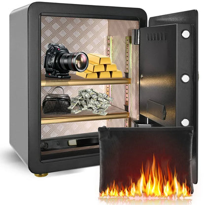 TTLIFE Biometric Safe Home Fireproof Safe 2.5 Cubic feet with HD LCD for Home Office