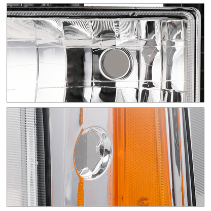 8pcs Headlights+Corner/ Bumper Light (Chrome)<br>94-00 Chevy C/K C10 Pickup, Suburban