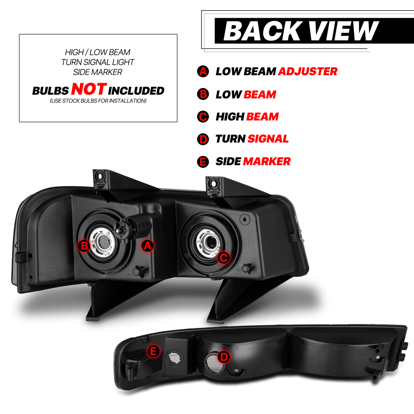 Factory Style Headlight+Bumper Light (Smoked)<br>03-23 Chevy Express, GMC Savana