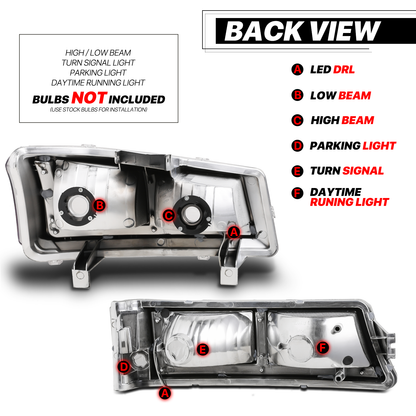 LED DRL Headlight+Bumper Light (Smoked)<br>03-06 Chevy Silverado, Avalanche