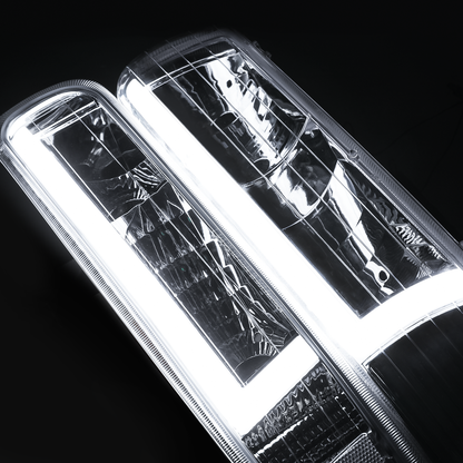 LED DRL Headlight+Bumper Light (Chrome)<br>99-02 Chevy Silverado, 00-06 Suburban, Tahoe