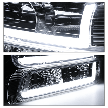 LED DRL Headlight+Bumper Light (Chrome)<br>99-02 Chevy Silverado, 00-06 Suburban, Tahoe