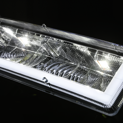8pcs Headlights w/LED DRL Strip (Smoked)<br>94-00 Chevy C/K C10 Pickup, Suburban
