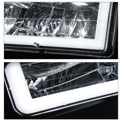 8pcs Headlights w/LED DRL Strip (Smoked)<br>94-00 GMC C/K C10 Pickup, Suburban