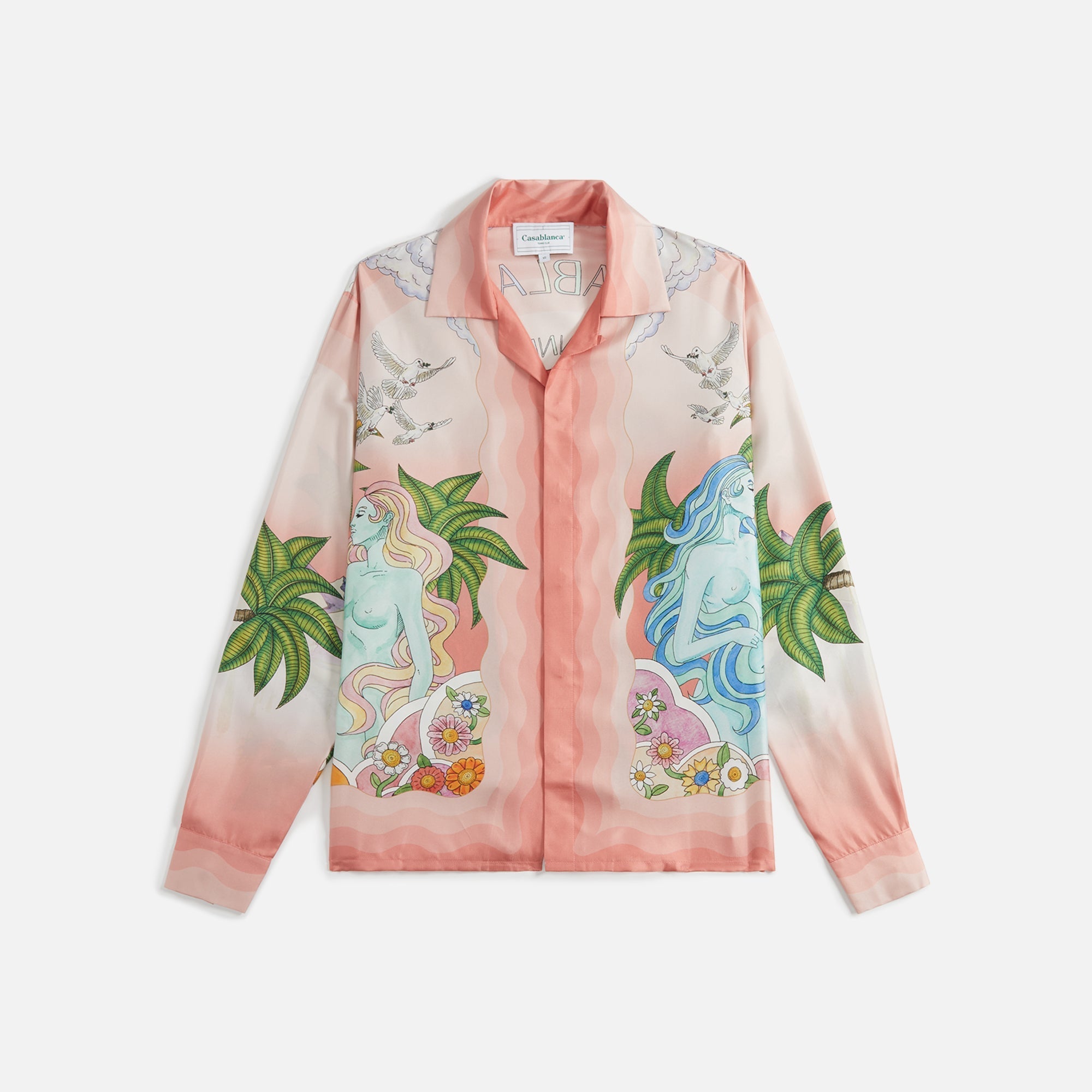 Casablanca Cuban Collar Long Sleeve Shirt - Orange