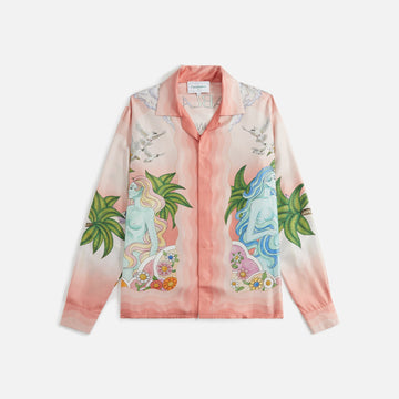 Casablanca Cuban Collar Long Sleeve Shirt - Orange