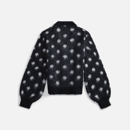 Marni Brushed Dots Cardigan - Black