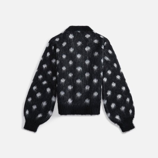 Marni Brushed Dots Cardigan - Black