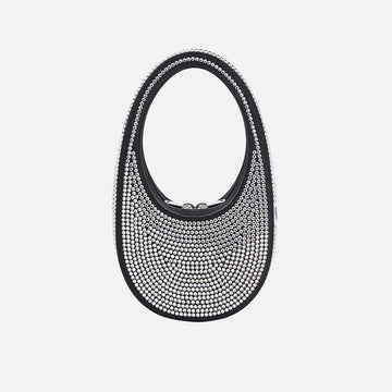Coperni Crystal Embellished Mini Swipe Bag - Black Crystal