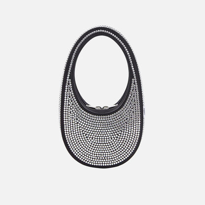 Coperni Crystal Embellished Mini Swipe Bag - Black Crystal