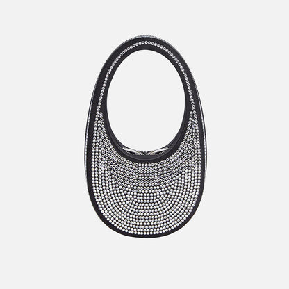 Coperni Crystal Embellished Mini Swipe Bag - Black Crystal