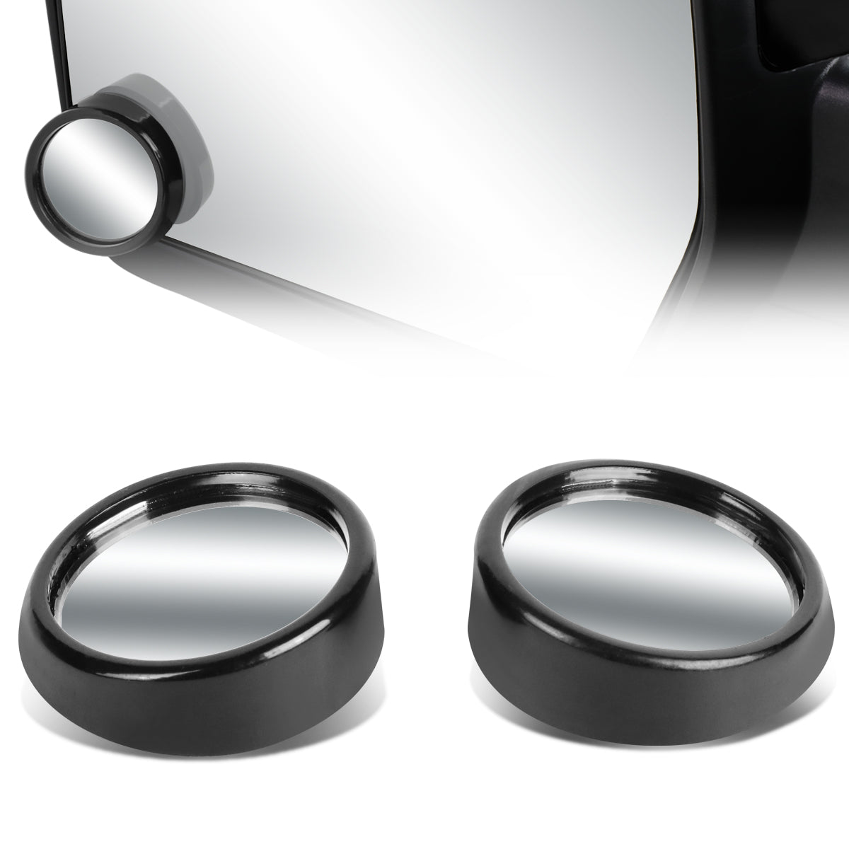 Universal Adjustable Convex Blind Spot Mirror w/Bezel - 2" Round