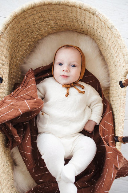 Rust Muslin Swaddle Blanket