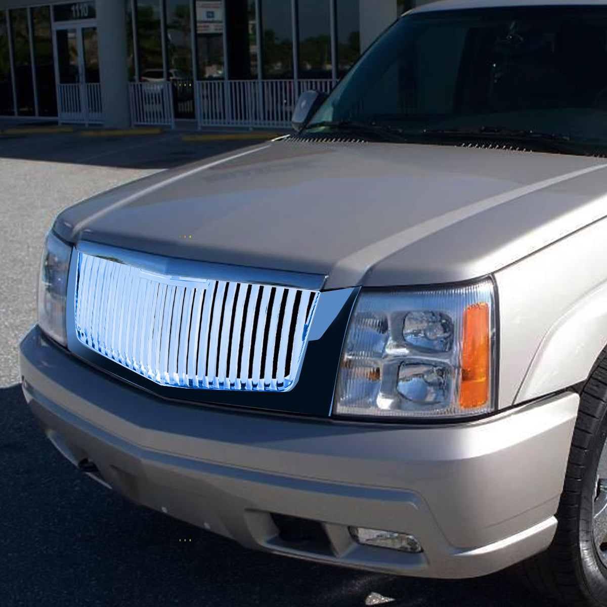 02-06 Cadillac Escalade ESV/EXT Front Grille - Badgeless Vertical Style - Chrome