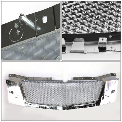 07-14 Cadillac Escalade ESV/EXT Front Grille - Badgeless Diamond Mesh - Chrome
