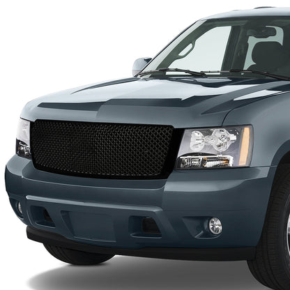 07-14 Chevy Tahoe Suburban 1500 2500 Front Grille - Badgeless Diamond Mesh - Black
