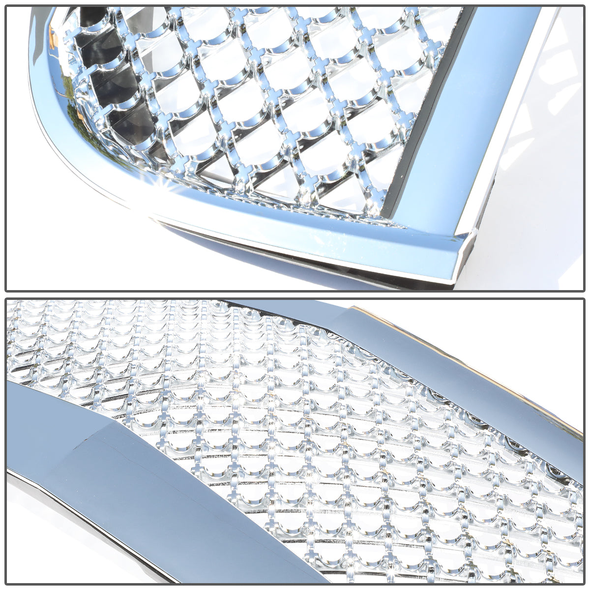 06-11 Chevy HHR Non SS Models Front Grille - Badgeless Diamond Mesh - Chrome