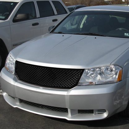 08-10 Dodge Avenger Front Grille - Badgeless Diamond Mesh - Black
