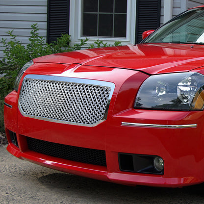 05-08 Dodge Magnum LX Front Grille - Badgeless Diamond Mesh - Chrome