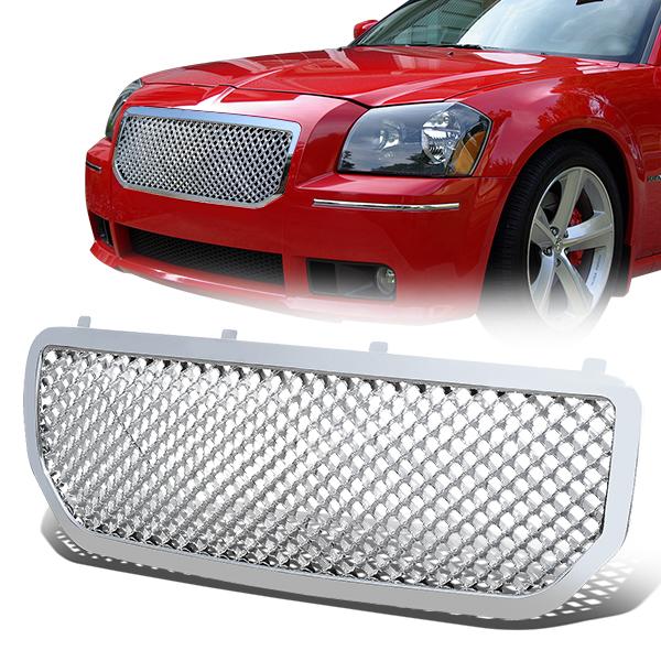 05-08 Dodge Magnum LX Front Grille - Badgeless Diamond Mesh - Chrome