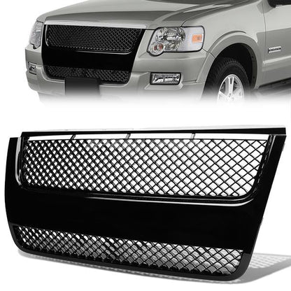07-10 Ford Explorer Sport Trac Front Grille - Badgeless Diamond Mesh - Black