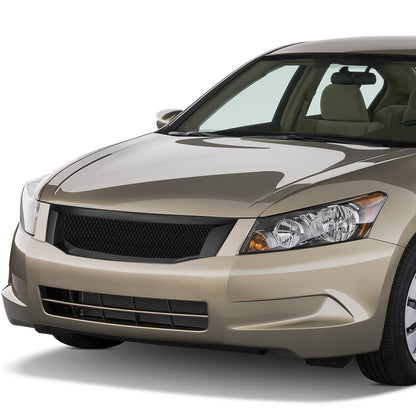 08-10 Honda Accord Sedan Front Grille - Badgeless Diamond Mesh - Black