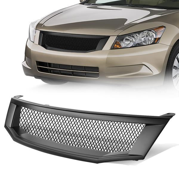 08-10 Honda Accord Sedan Front Grille - Badgeless Diamond Mesh - Black