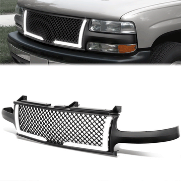 99-02 Chevy Silverado 00-06 Suburban Tahoe LED DRL Front Grille - Honeycomb Mesh