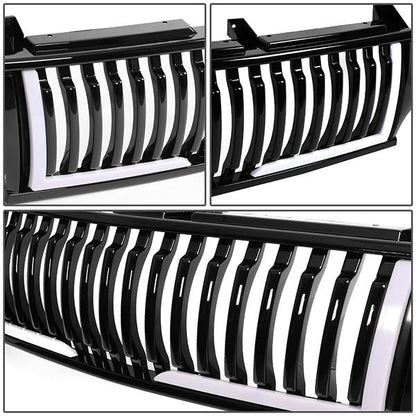 99-02 Chevy Silverado 1500 2500 LD 00-06 Tahoe LED DRL Front Grille - Badgeless Vertical