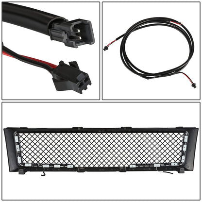 07-13 Chevy Silverado 1500 LED DRL Front Grille - Diamond Mesh